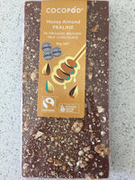 Lindsay & Edmunds Cocopod MILK Honey and Almond Praline - Organic Fairtrade chocolate