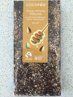 Lindsay & Edmunds Cocopod DARK Honey and Almond Praline - Organic Fairtrade chocolate